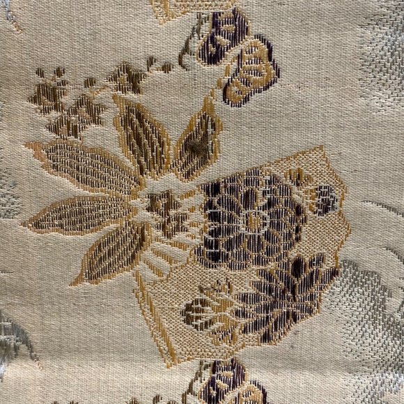 Reversible Brocade Banquet Table Runner Wall Decor Asian Gold Silver 157" x 12" - Picture 3 of 9